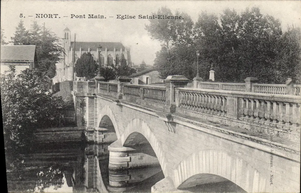 Niort — Ponte Main e Igreja de São Etienne — J. Lormeaux, Niort - Frente