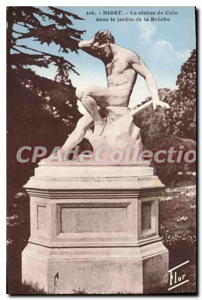 Niort — Die Statue Kains im Garten der Brèche — Édition Artistique Marat-Carriére, Niort - Vorderseite
