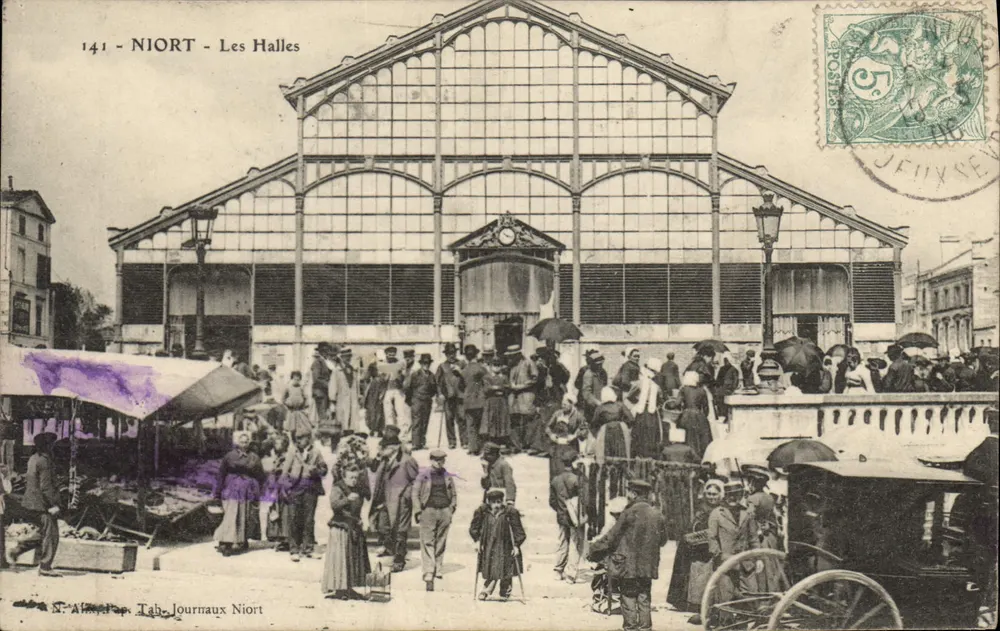 Niort - Les Halles — mercado animado — editor Tab. Jornais Niort, n°141 - Frente