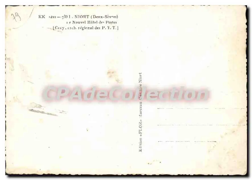 Postamt von Niort — Deux-Sèvres — Edition FLORE - Rückseite