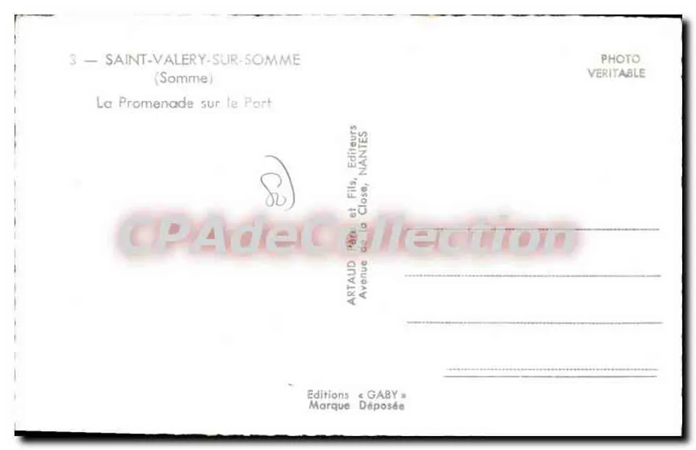 Saint-Valery-sur-Somme — Promenade am Hafen — Éditions Gaby - Rückseite