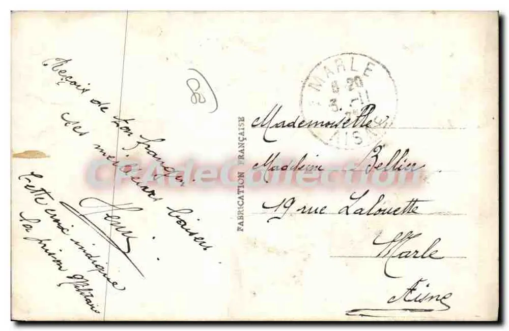 Amiens — Quartel da Cidadela — Lembrete — Fabricado na França - Verso