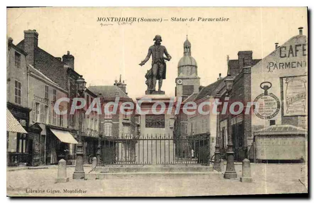 Montdidier (Somme) — Estátua de Parmentier — Livraria Gigau - Frente