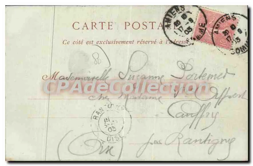 Amiens — Relógio Dewailly, Praça Gambetta — Coleções ND Fot. n°72 - Verso