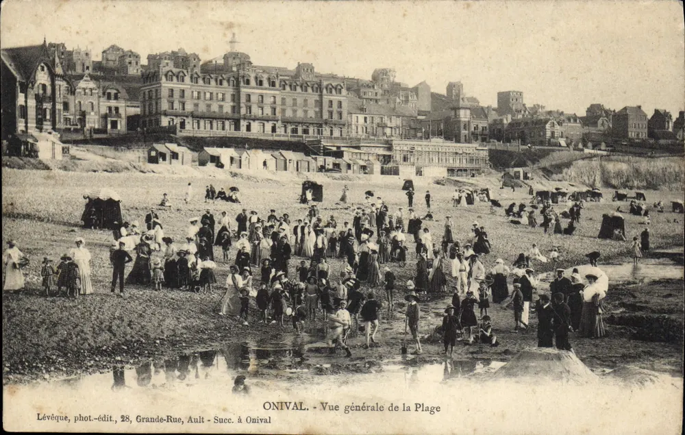Onival - Ogólny widok plaży — Lévèque, fot. i wyd., 28, Grande-Rue, Ault - Filia w Onival - Awers