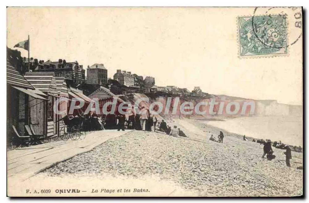 Onival — De Strand en de Baden — F. A. 6039 - Voorkant