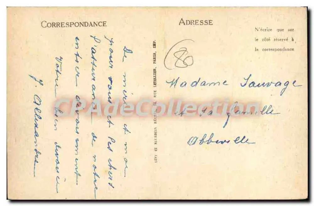 Mers-les-Bains — A Praia — LL. — N° 143 - Verso