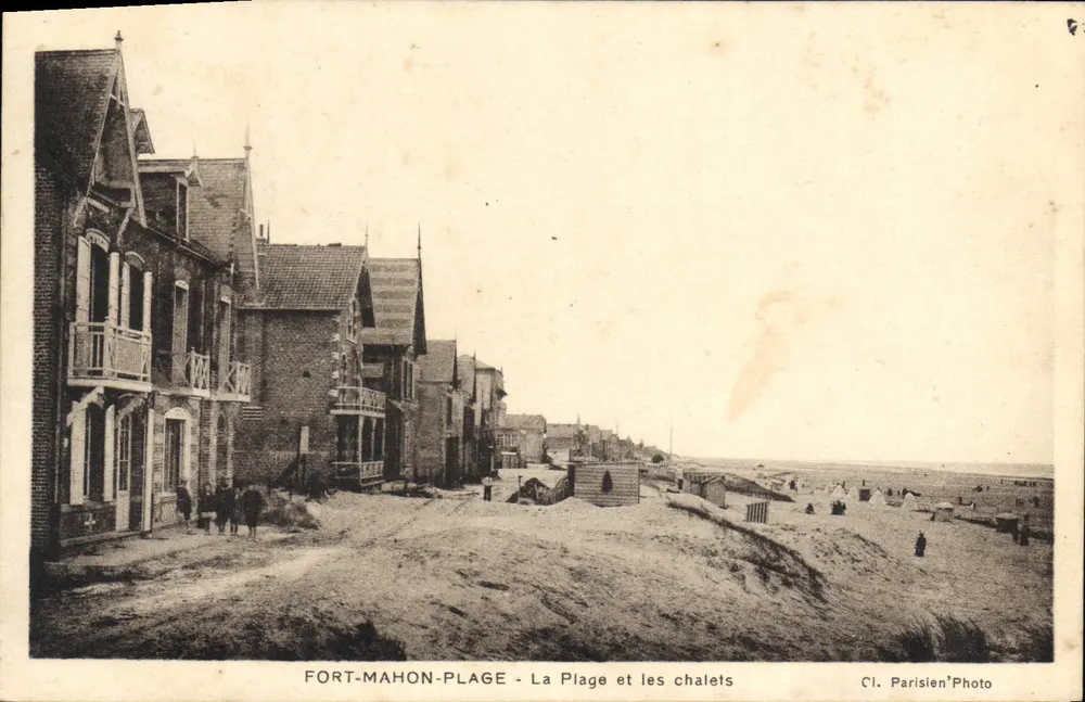 Fort-Mahon-Plage - A Praia e os Chalets — Cl. Parisien'Photo - Frente
