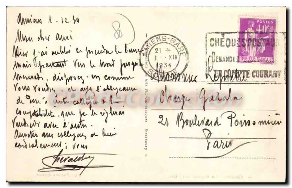 Amiens - O Mercado sobre a Água — «Au Pacha» Amiens, n°14 - Verso