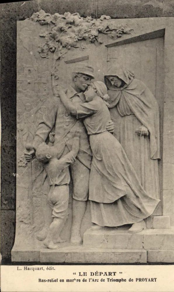 Der Abschied — Relief aus Marmor des Arc de Triomphe de PROYART — L. Hacquart, Verlag - Vorderseite