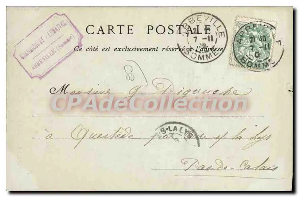 Abbeville — Innenhof des Rathauses, Tor aus dem 14. Jahrhundert — Sammlung ND. Fotografie n°40 - Rückseite