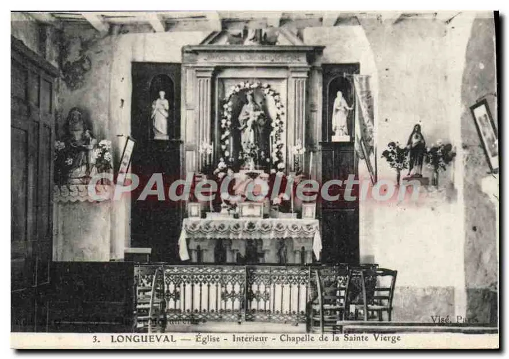 Longueval — Kirche — Innenraum — Kapelle der Heiligen Jungfrau - Vorderseite