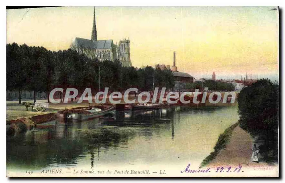 Amiens — Die Somme, Ansicht des Beauvill-Brücke — LL - Vorderseite