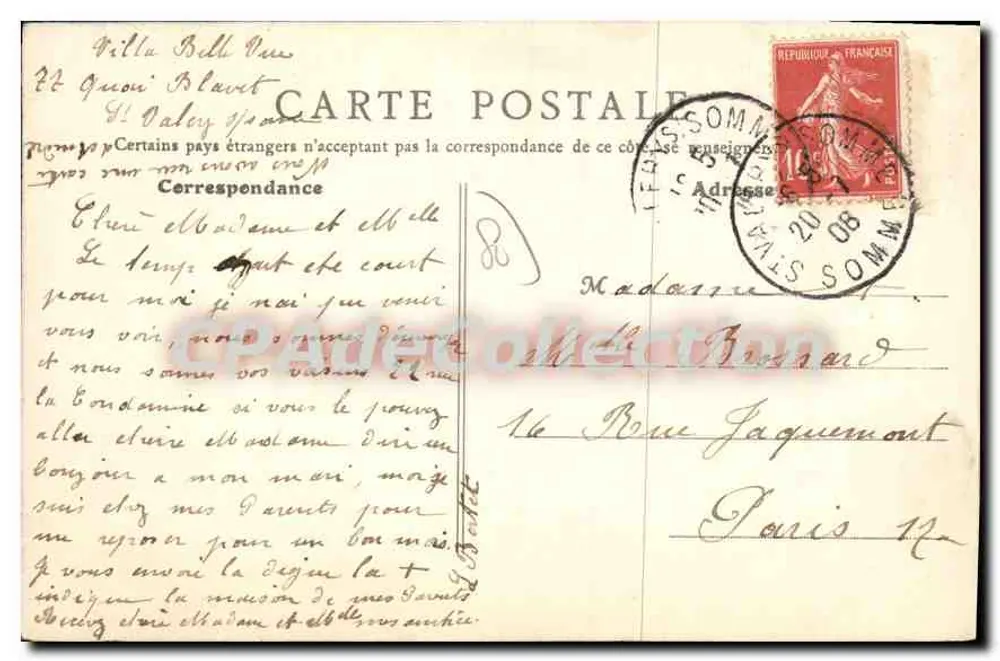 Saint-Valéry-sur-Somme (Somme) - Casino und Quai Blavet — B. F., PARIS - Rückseite