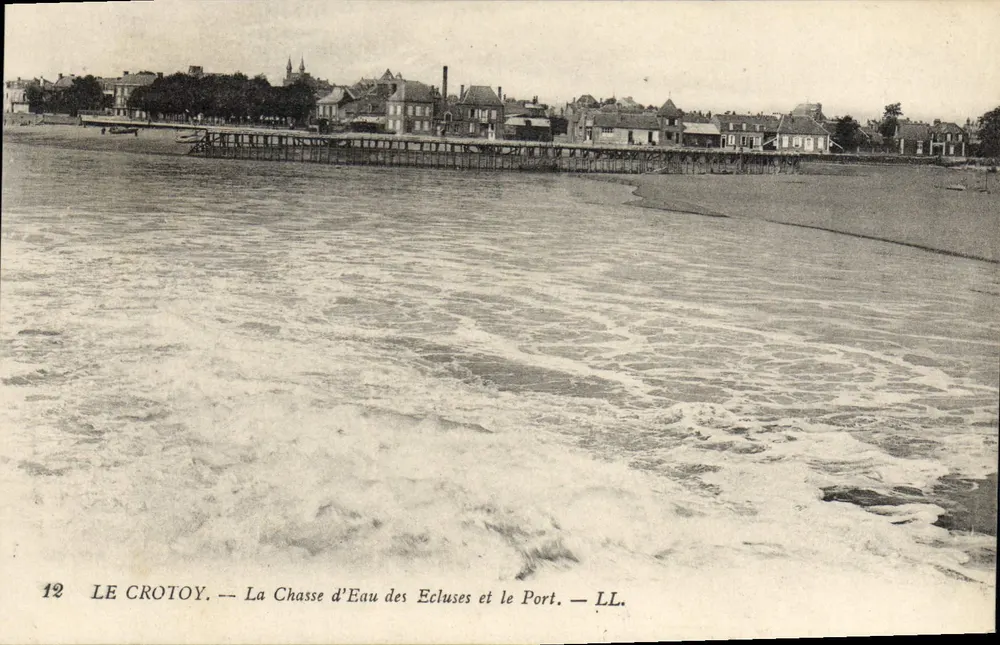 Le Crotoy — Der Wasserfall der Schleusen und der Hafen — LL. - Vorderseite
