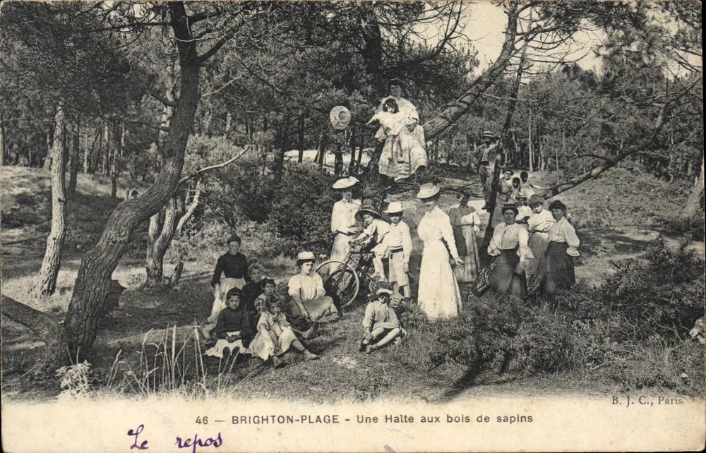 Brighton-Beach — Eine Pause im Kiefernwald — B. J. C., Paris, Nr. 46 - Vorderseite