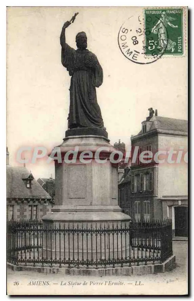 Amiens — A Estátua de Pierre l'ermite — L.L. n°26 - Frente
