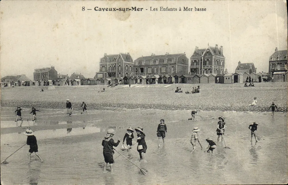 Cayeux-sur-Mer — Kinder bei Ebbe — unbekannter Verlag, Nr. 8 - Vorderseite