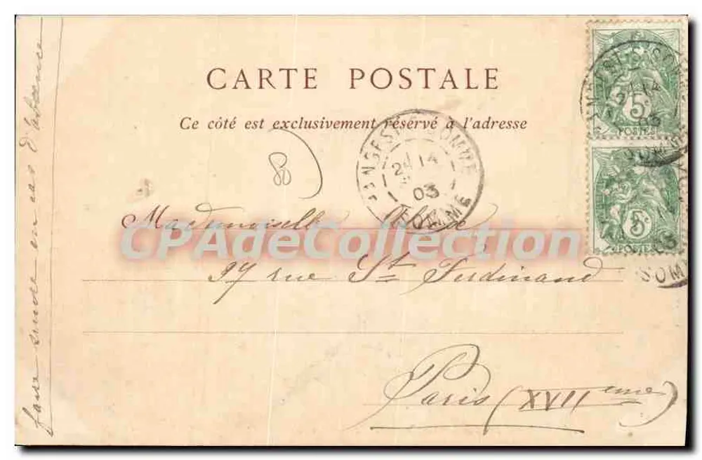 Amiens — Die Ufer der Somme und die Kathedrale — HERBOUT, Papierhändler, 19, rue de Noyon - Rückseite