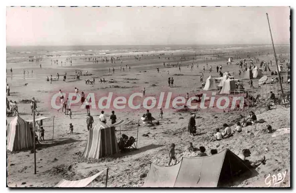 Fort-Mahon (Somme) — praia animada com tendas — editor Caby, n°4 - Frente