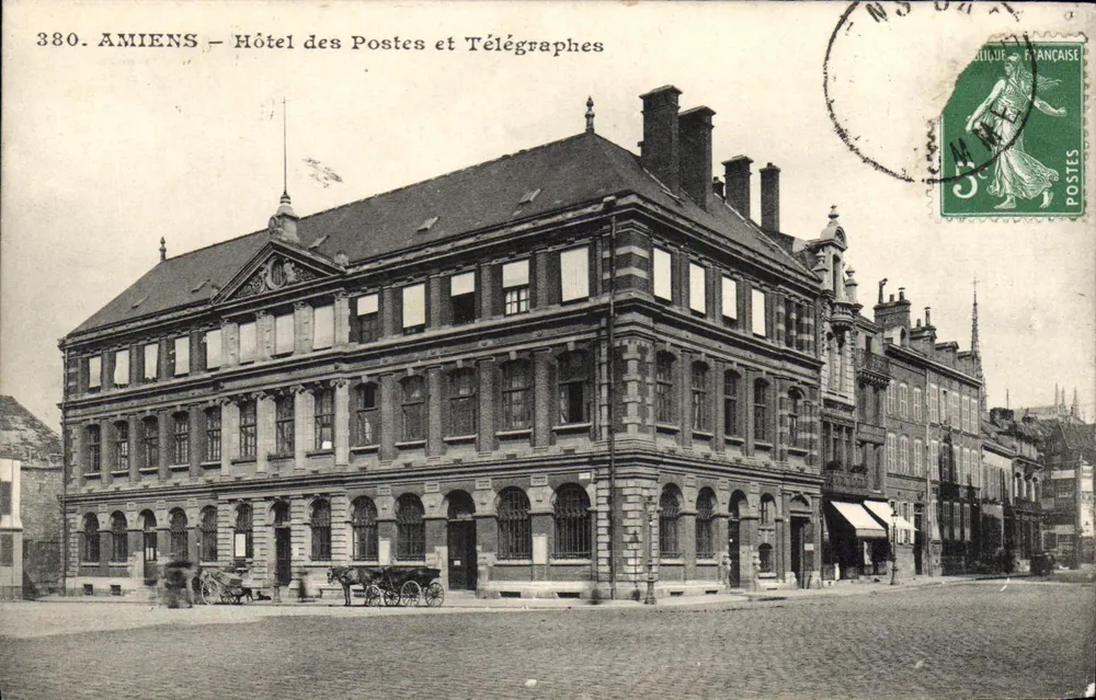 Amiens — Post- en Telegraafkantoor — L. Caron, foto-uitgever, Amiens, n°380 - Voorkant