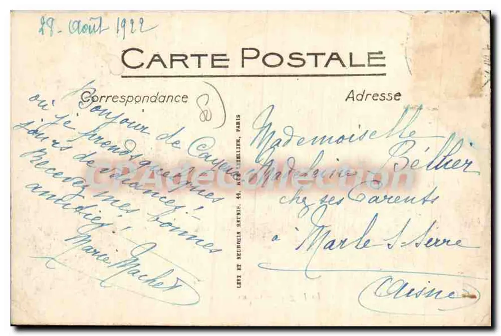 CAYEUX-SUR-MER — Die Strand und das Casino — Vintage Postcard/Antike Ansichtskarte n°100 - Rückseite