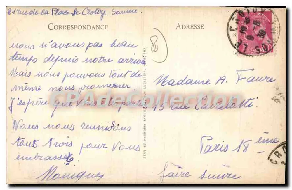 Lé Crotoy — Interior da Igreja — Edição 'A la Ménagère' n°25 - Verso