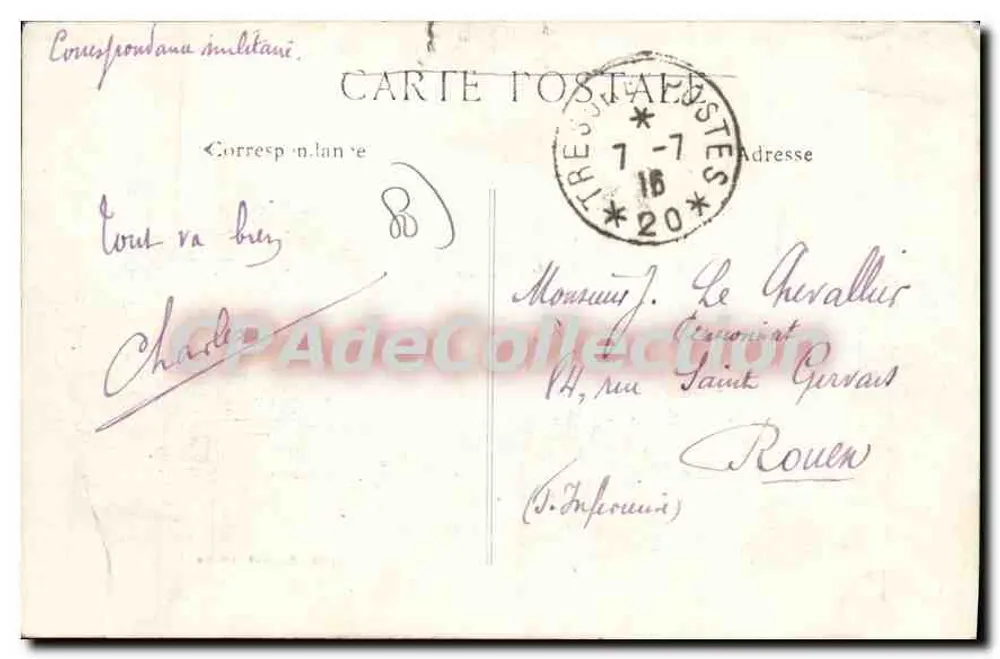 Amiens — A Estação Saint-Roch — L. Caron, fot.-editora Amiens, n° 329 - Verso