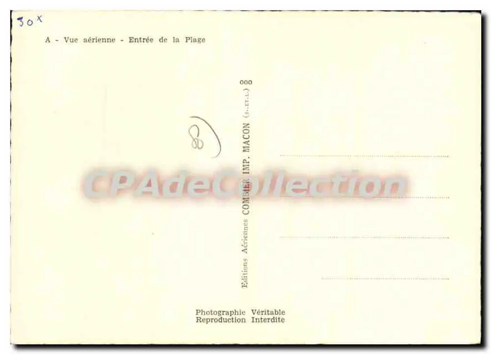 Cayeux-sur-Mer (Somme) — Luftbild — Eingang zum Strand — Aériennes COMBIER Editions - Rückseite