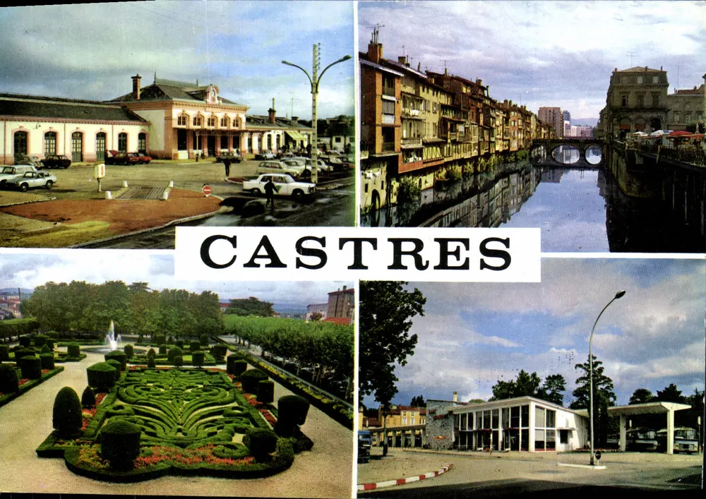 Castres — Ansicht der Station, des Kanals, des Gartens und eines modernen Gebäudes — Éditions S.M.S. Castres - Vorderseite