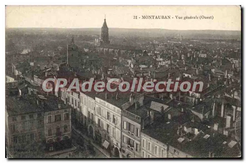 Montauban - Vista geral (Oeste) — n°31 — editor Tronchet, alb. - Frente