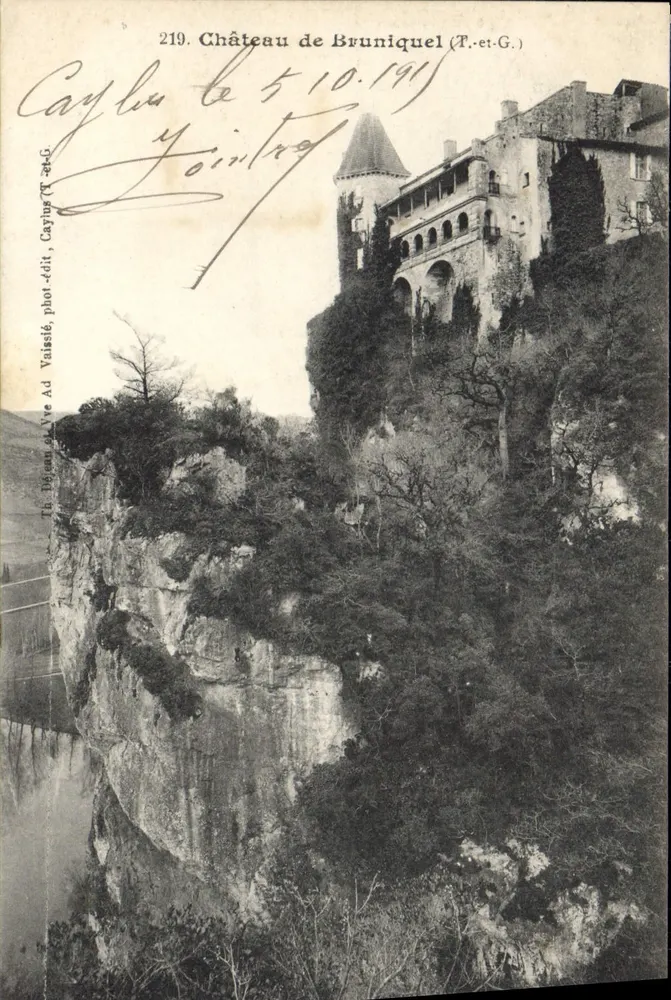 Schloss Bruniquel (T-et-G.) — Panoramablick von der Klippe — Th. Béreau et Vve Ad Vaissié, Nr. 219 - Vorderseite