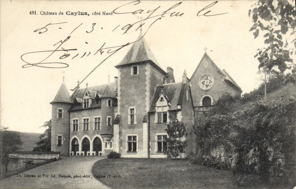 Castello di Caylus, lato Nord — n° 481 — Th. Déjean e Vvc Ad. Vaissié, fot.-edit, Caylus (T-et-G) - Recto