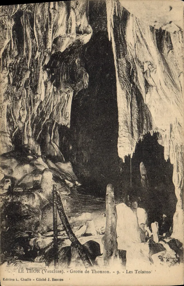 LE THOR (Vaucluse) - Grotte de Thouzon - Les Toisons - Edition L. Challe - Cliché J. Bascon - n°9 - Vorderseite