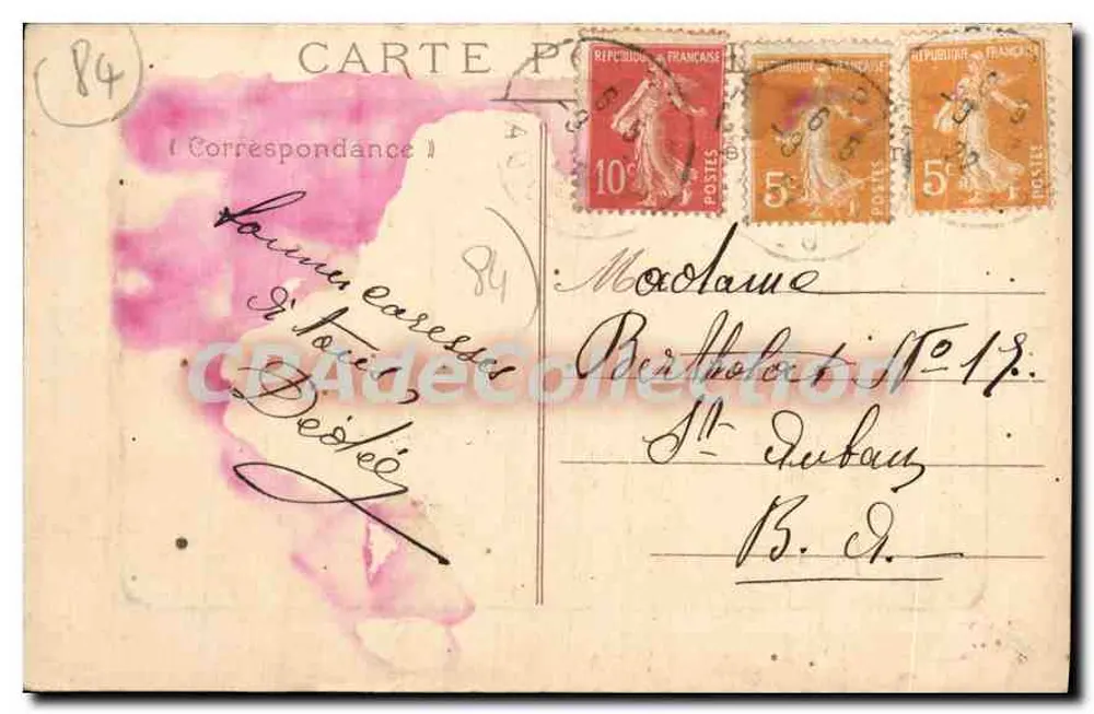 Apt — Untere Präfektur, Rathaus und Gerichtsgebäude — Edit. Mauriac, Tabak - Rückseite