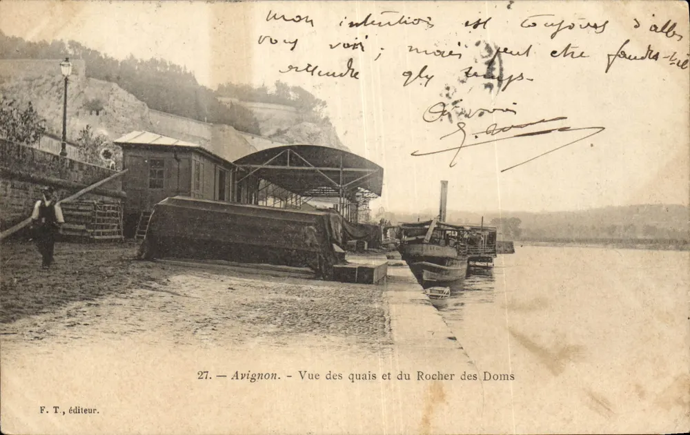 Avignon — Ansicht der Ufer und Rocher des Doms — F. T., Verlag, n°27 - Vorderseite