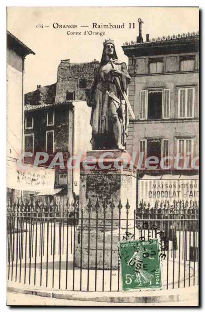 Orange — Estátua do Conde de Orange — Raimbaud II — editor desconhecido, n° 184 - Frente