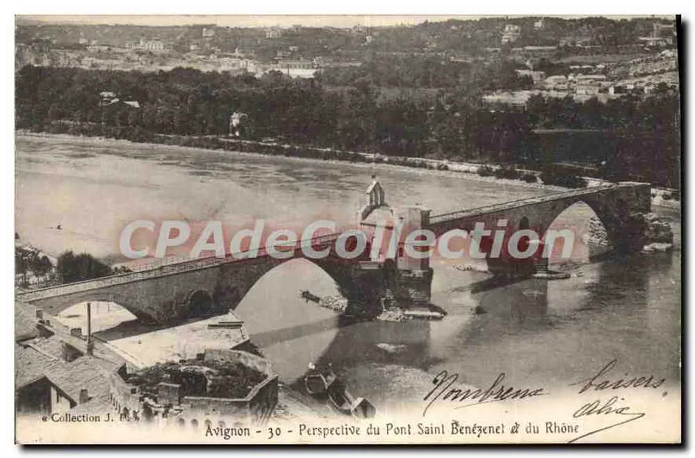 Avignon - Ansicht des Saint-Bénézet-Brücke und des Rhônes — Verlag: Faisers, Nr. 30 - Vorderseite