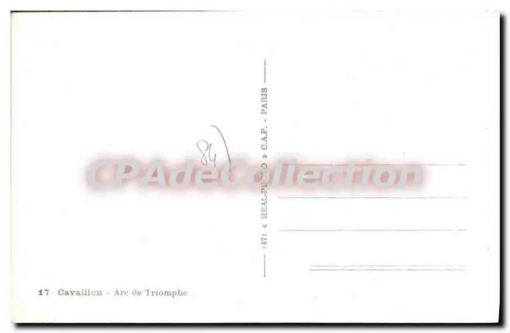 कावालियोन - ट्रियम्फ आर्क - एडिटर C.A.P. पेरिस, संख्या 17 - पीछे