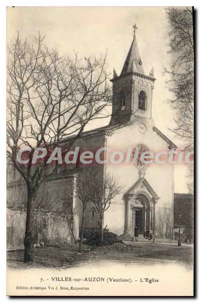 Villes-sur-Auzon (Vaucluse) — Die Kirche — Édition Artistique Vve J. Brun, Carpentras - Vorderseite