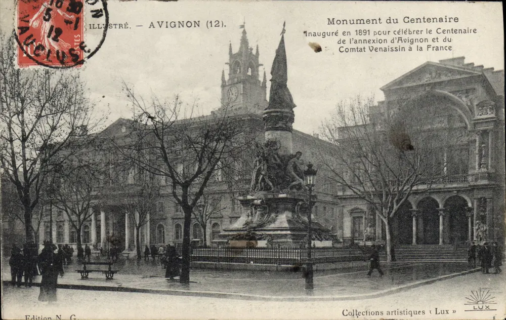 Monumento do Centenário — Avignon (12) — Edição N. G. « Coleções Artísticas Lux » - Frente