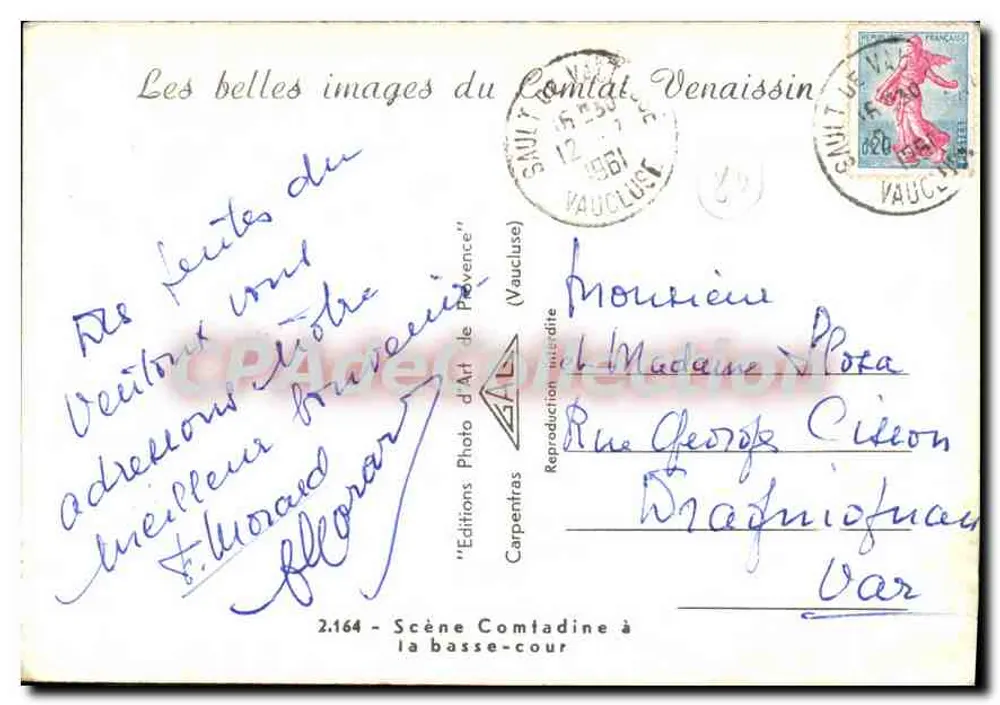 Cena Campestre na curral baixo — Éditions Photo d'Art de Provence, n°2.164 - Verso