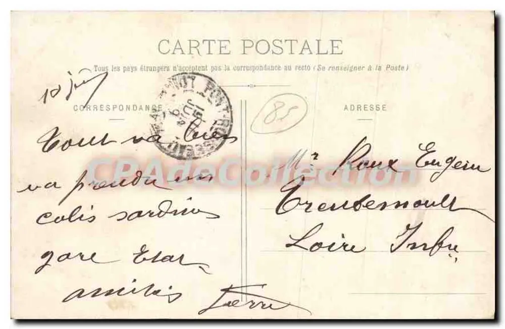 Les Sables d'Olonne — A Torre de Aronde — A. Duclos, Nautes, n° 1148 - Verso