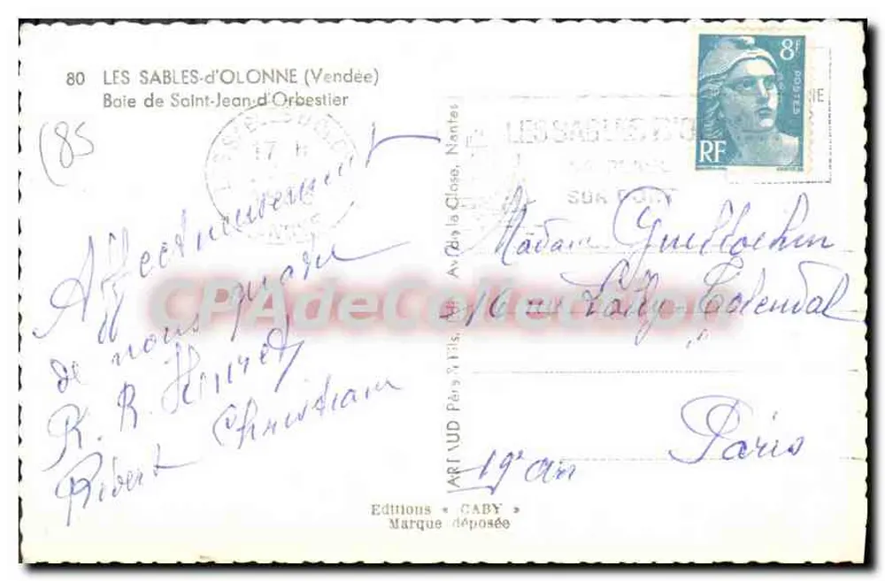 Bucht von Saint-Jean-d'Orbestier — Les Sables-d'Olonne (Vendée) — Éditions CABY - Rückseite