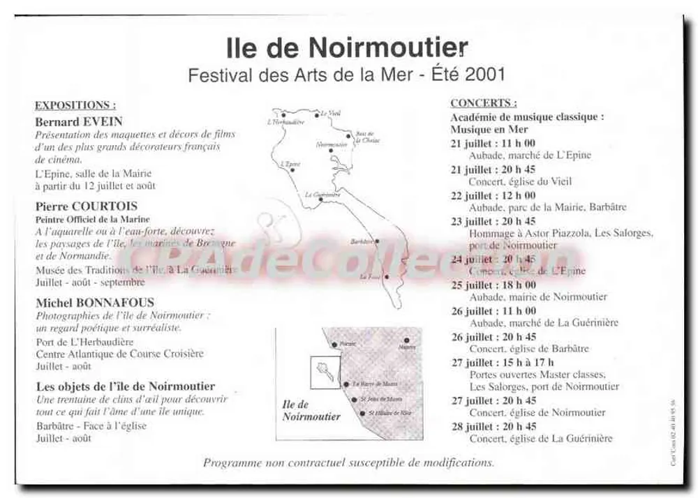 Île de Noirmoutier — Festival des Arts de la Mer 2001 — District Vendée - Rückseite