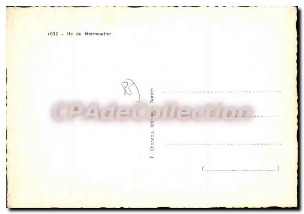 Insel Noirmoutier — illustrierte Ansichtskarte — F. Choseau, Nantes, n°1032 - Rückseite