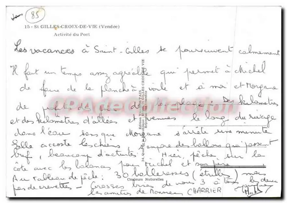 Saint-Gilles-Croix-de-Vie — Hafenaktivitäten — Éditions Couleurs Naturelles, n°34 - Rückseite