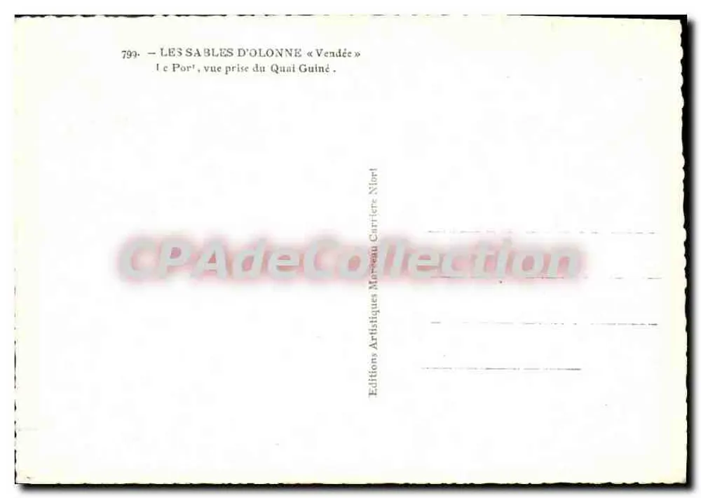 Les Sables-d'Olonne — Ansicht vom Quai Guiné — Editions Artistiques Musée Carrier Nort - Rückseite