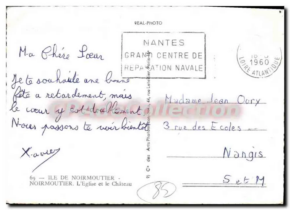Ile de Noirmoutier — Die Kirche und das Schloss — Cie des Arts Photographiques - Rückseite