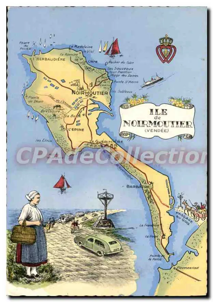 Isla de Noirmoutier — tarjeta postal ilustrada — F. Chapot, editor - Anverso